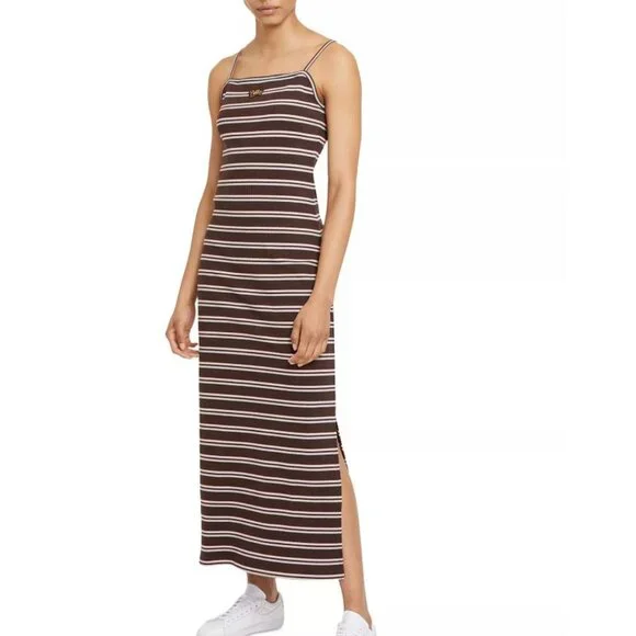 Nike Ribbed Square Neck Striped Maxi Dress | XL - Picture 1 of 7